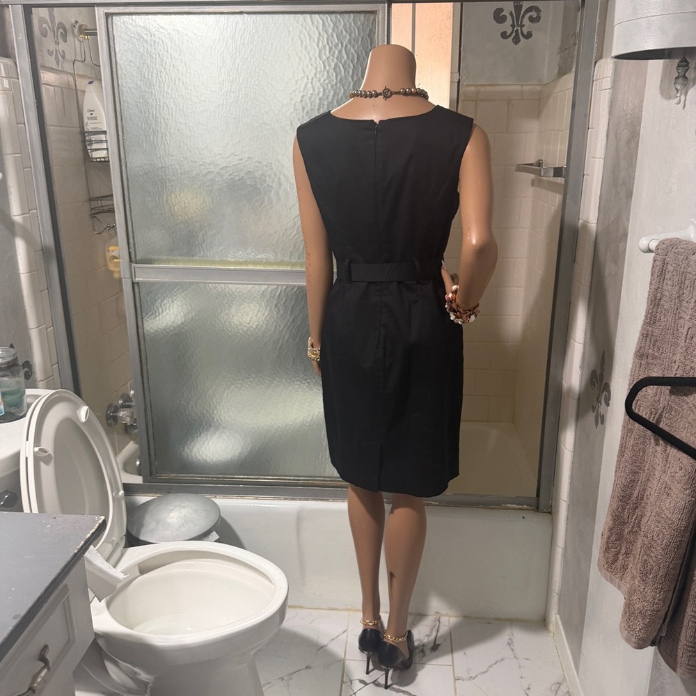 Sleek Black Sleeveless Tie-Waist Dress☑️ - Picture 8 of 8